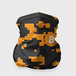 Бандана-труба Bitcoin: Orange Camo, цвет: 3D-принт