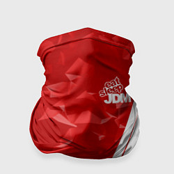 Бандана-труба Eat Sleep JDM: Red Poly, цвет: 3D-принт