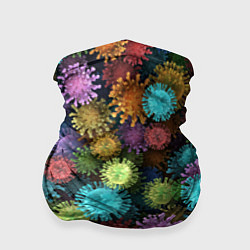 Бандана-труба Разноцветные вирусы, цвет: 3D-принт