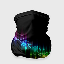 Бандана-труба Абстракция черный разноцветный, цвет: 3D-принт