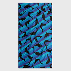 Бандана-труба Черные акулы паттерн, цвет: 3D-принт — фото 2