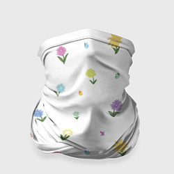 Бандана-труба Цветы и бабочки, цвет: 3D-принт