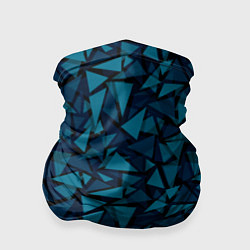 Бандана-труба Синий полигональный паттерн, цвет: 3D-принт