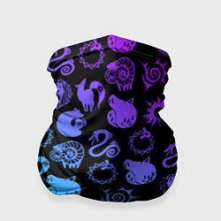 Бандана-труба 7 СМЕРТНЫХ ГРЕХОВ НЕОН ЭМБЛЕМЫ, цвет: 3D-принт