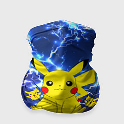 Бандана-труба ПИКАЧУ НА ФОНЕ МОЛНИЙ PIKACHU FLASH, цвет: 3D-принт