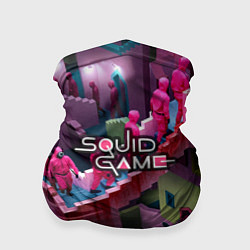 Бандана-труба Игра в кальмара лестница лого можно убрать, цвет: 3D-принт