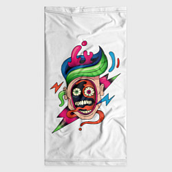 Бандана-труба Комичное Лицо - Абстрактные Фигуры Модерн, цвет: 3D-принт — фото 2