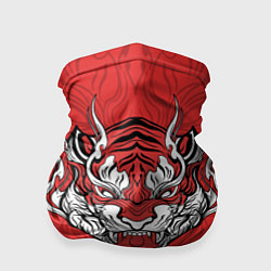 Бандана-труба Красный тигр - дракон, цвет: 3D-принт