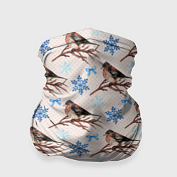 Бандана-труба Снегири зима, цвет: 3D-принт