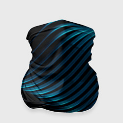 Бандана-труба Волны голубого металла, цвет: 3D-принт