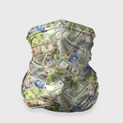 Бандана-труба Разная Денежная Валюта Доллары, Евро, Франки, цвет: 3D-принт