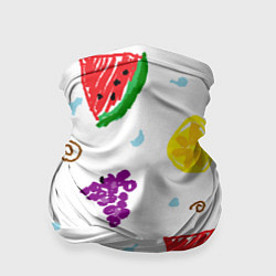 Бандана-труба Пиксельные фрукты, цвет: 3D-принт