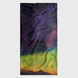 Бандана-труба Горный пейзаж со звёздным небом и северным сиянием, цвет: 3D-принт — фото 2