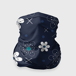 Бандана-труба Ночные цветы на ночной поляне, цвет: 3D-принт