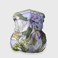 Бандана-труба Цветы Фиолетовые Дикие Джунгли, цвет: 3D-принт
