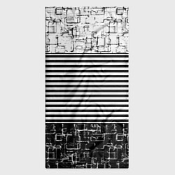 Бандана-труба Черно-белый комбинированный абстрактный с полосаты, цвет: 3D-принт — фото 2