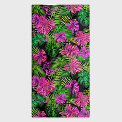 Бандана-труба Тропические листья и цветы на черном фоне, цвет: 3D-принт — фото 2