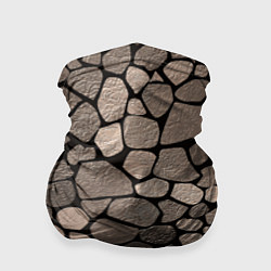 Бандана-труба Черно-коричневая текстура камня, цвет: 3D-принт