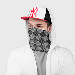 Бандана-труба Геометрический узор в серых тонах градиент, цвет: 3D-принт — фото 2