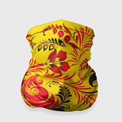 Бандана-труба Хохломская Роспись Цветы, цвет: 3D-принт