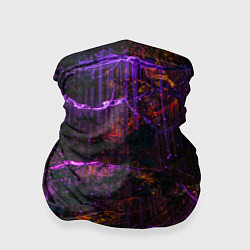 Бандана-труба Неоновые лучи и листья - Фиолетовый, цвет: 3D-принт