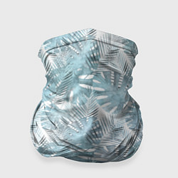 Бандана-труба Голубые листья пальмы на белом, цвет: 3D-принт