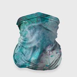 Бандана-труба Абстрактные краски на холсте - Голубой, цвет: 3D-принт