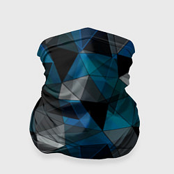 Бандана-труба Сине-черный геометрический, цвет: 3D-принт