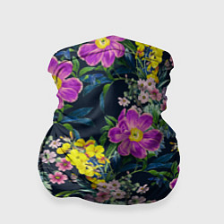 Бандана-труба Цветы Фиолетовые Пионы, цвет: 3D-принт