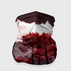Бандана-труба Абстрактные красные деревья и облака, цвет: 3D-принт