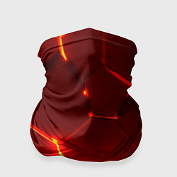 Бандана-труба Красные неоновые геометрические плиты, цвет: 3D-принт