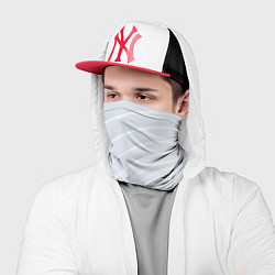 Бандана-труба Серый фон и белые линии, цвет: 3D-принт — фото 2