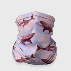 Бандана-труба Акулы на фоне неба, цвет: 3D-принт