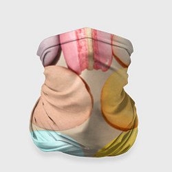 Бандана-труба Разноцветные пирожные Макарон, цвет: 3D-принт