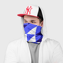 Бандана-труба Абстрактный сине-белый паттерн, цвет: 3D-принт — фото 2