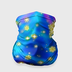 Бандана-труба Снежинки и звезды - яркие цвета, цвет: 3D-принт