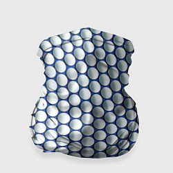 Бандана-труба Геометрические бело-синие круги, цвет: 3D-принт