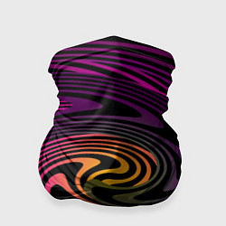 Бандана-труба Бордово черный абстрактный узор спираль, цвет: 3D-принт