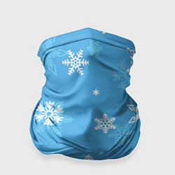 Бандана-труба Голубой снегопад, цвет: 3D-принт