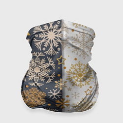 Бандана-труба Рождественские милые золотые снежинки, цвет: 3D-принт
