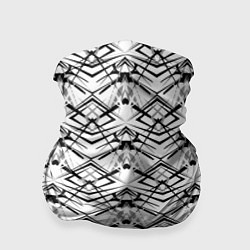 Бандана-труба Черно белый геометрический узор, цвет: 3D-принт