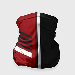 Бандана-труба Красные, белые, чёрные полосы, цвет: 3D-принт