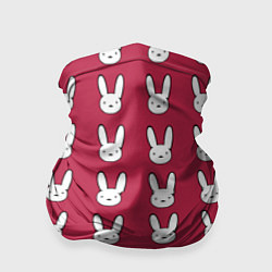 Бандана-труба Bunny Pattern red, цвет: 3D-принт