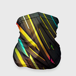 Бандана-труба Неоновые абстрактные линии, цвет: 3D-принт