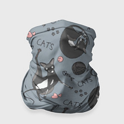 Бандана-труба Паттерн смешные коты Корниш рекс, цвет: 3D-принт