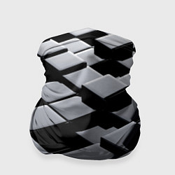 Бандана-труба Карбоновые грани черные, цвет: 3D-принт