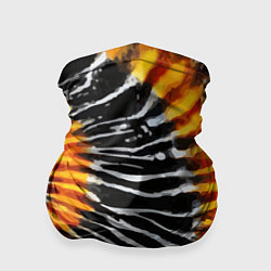 Бандана-труба Tie dye - тай дай в черно белую полоску, цвет: 3D-принт