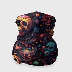 Бандана-труба Россыпь разноцветных черепков, цвет: 3D-принт