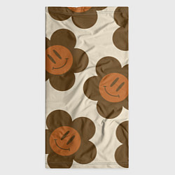 Бандана-труба Цветочки-смайлики ретро, цвет: 3D-принт — фото 2