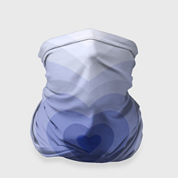 Бандана-труба Голубое сердце градиент, цвет: 3D-принт
